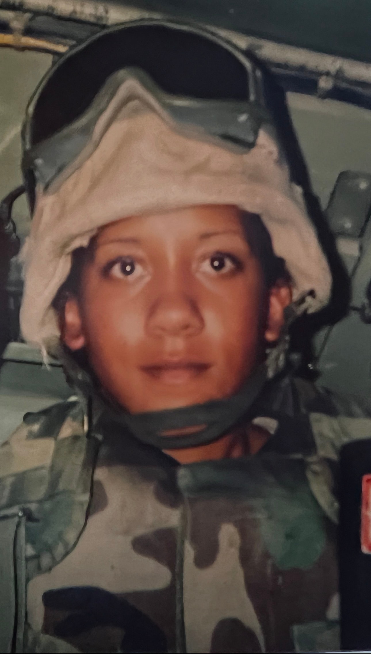 Woman veteran in a moment of healing and reflection